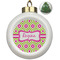 Ogee Ikat Ceramic Christmas Ornament - Xmas Tree (Front View)