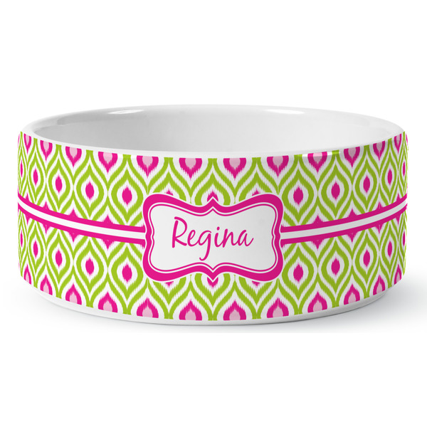Ogee Ikat Ceramic Dog Bowl - Medium - Front
