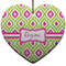 Ogee Ikat Ceramic Flat Ornament - Heart (Front)