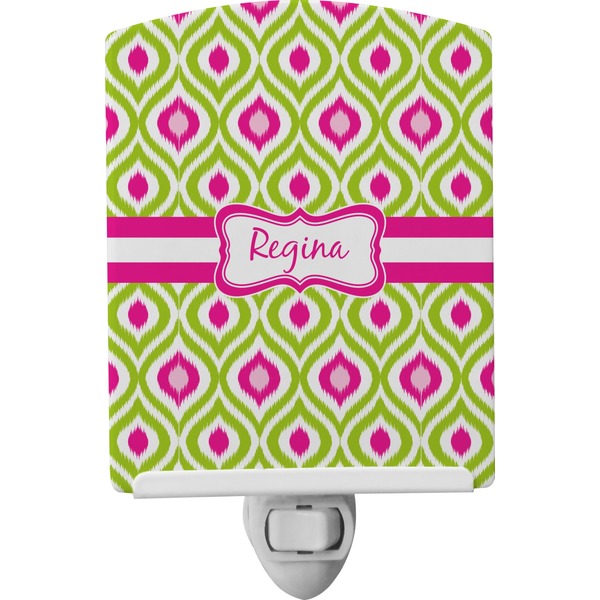 Custom Ogee Ikat Ceramic Night Light (Personalized)