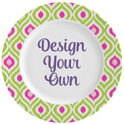 Ogee Ikat Ceramic Dinner Plates (Set of 4) (Personalized)