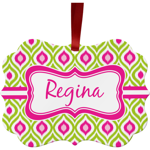 Ogee Ikat Christmas Ornament (Front View)