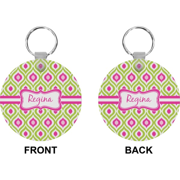 Ogee Ikat Circle Keychain (Front + Back)