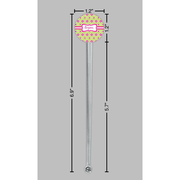 Ogee Ikat Clear Plastic 7" Stir Stick - Round - Dimensions