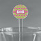 Ogee Ikat 7" Round Plastic Stir Sticks - Clear (Personalized)