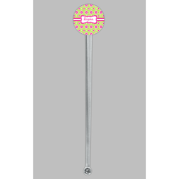 Ogee Ikat Clear Plastic 7" Stir Stick - Round - Single Stick