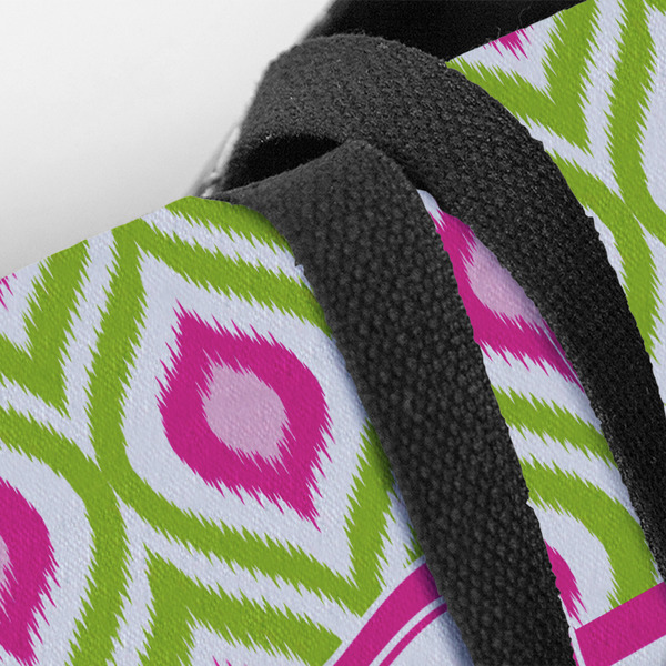 Ogee Ikat Closeup of Tote w/Black Handles