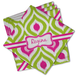 Ogee Ikat Cloth Cocktail Napkins - Set of 4 w/ Name or Text