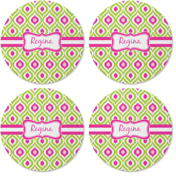 Ogee Ikat Coaster Round Rubber Back - Apvl