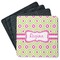Ogee Ikat Square Rubber Backed Coasters - Set of 4 (Personalized)