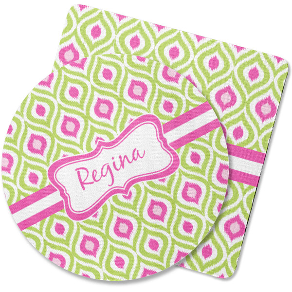 Custom Ogee Ikat Rubber Backed Coaster (Personalized)