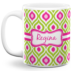 Ogee Ikat 11 Oz Coffee Mug - White (Personalized)