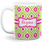Ogee Ikat 11 Oz Coffee Mug - White (Personalized)