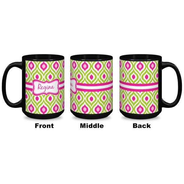 Ogee Ikat Coffee Mug - 15 oz - Black APPROVAL