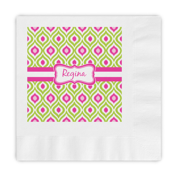 Custom Ogee Ikat Embossed Decorative Napkins (Personalized)
