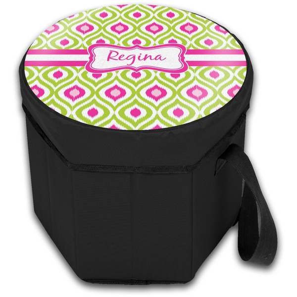 Ogee Ikat Collapsible Personalized Cooler & Seat (Closed)