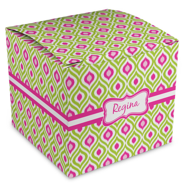 Custom Ogee Ikat Cube Favor Gift Boxes (Personalized)