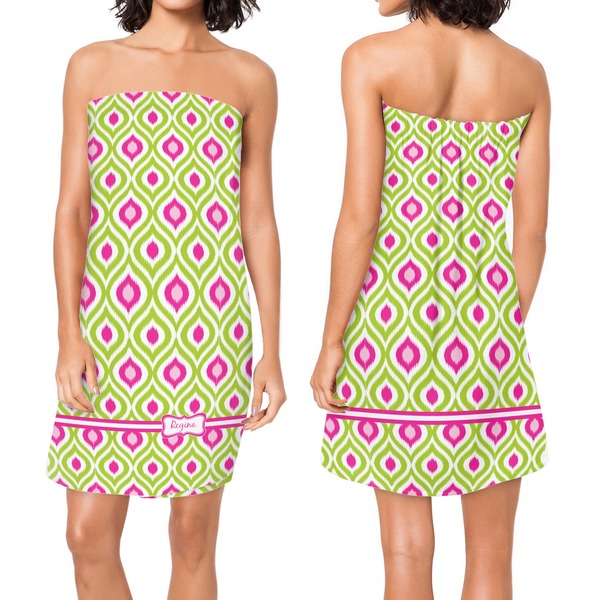 Ogee Ikat Custom Bath Wrap - Front & Back View