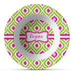 Ogee Ikat Plastic Bowl - Microwave Safe - Composite Polymer (Personalized)