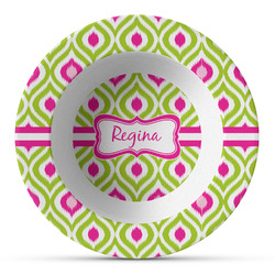 Ogee Ikat Plastic Bowl - Microwave Safe - Composite Polymer (Personalized)