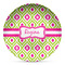 Ogee Ikat Microwave Safe Plastic Plate - Composite Polymer (Personalized)
