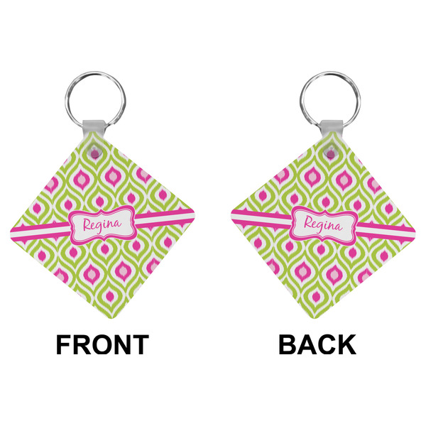 Ogee Ikat Diamond Keychain (Front + Back)