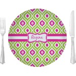 Ogee Ikat Glass Lunch / Dinner Plate 10" (Personalized)