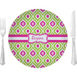 Ogee Ikat Glass Lunch / Dinner Plate 10" (Personalized)