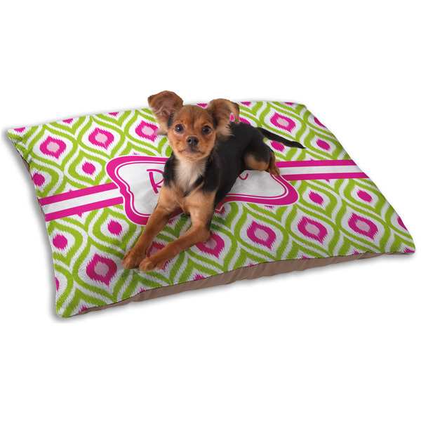 Custom Ogee Ikat Dog Bed - Small w/ Name or Text