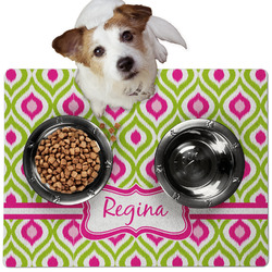 Ogee Ikat Dog Food Mat - Medium w/ Name or Text