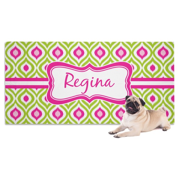 Custom Ogee Ikat Dog Towel (Personalized)