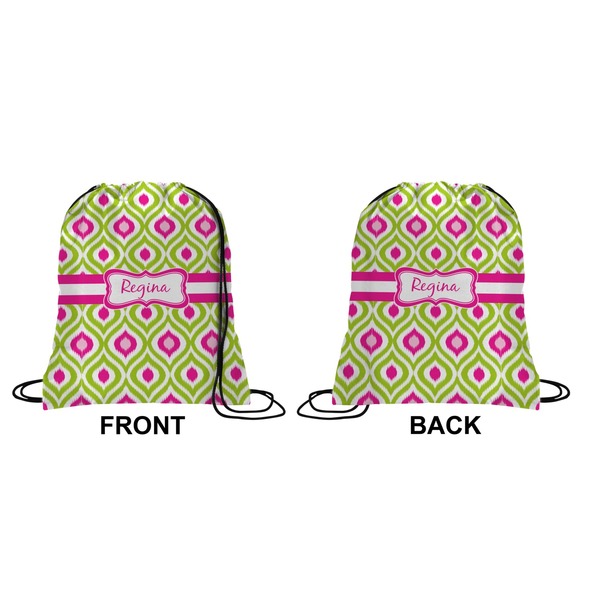 Ogee Ikat Drawstring Backpack Front & Back Small