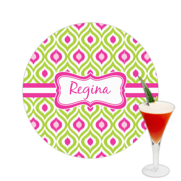 Custom Ogee Ikat Printed Drink Topper -  2.5" (Personalized)