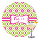 Ogee Ikat Printed Drink Topper - 3.5" (Personalized)