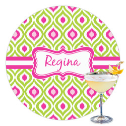 Ogee Ikat Printed Drink Topper - 3.5" (Personalized)