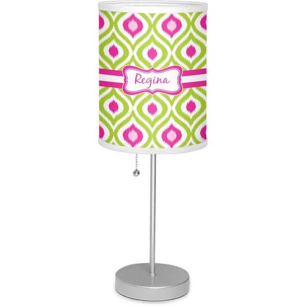 Custom Ogee Ikat 7" Drum Lamp with Shade Linen (Personalized)