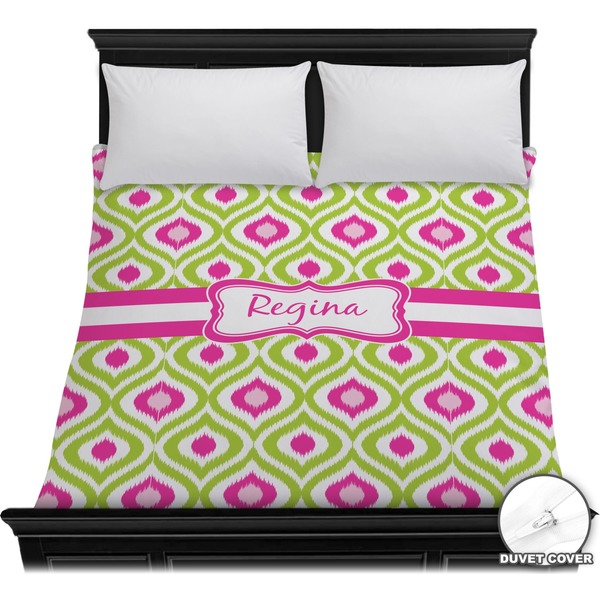 Custom Ogee Ikat Duvet Cover - Full / Queen (Personalized)