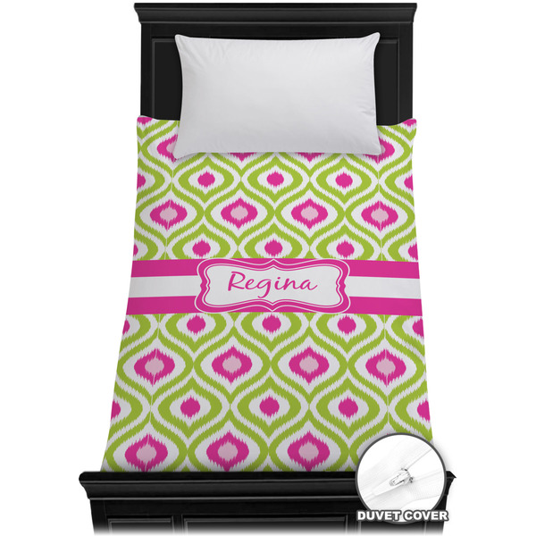 Custom Ogee Ikat Duvet Cover - Twin XL (Personalized)