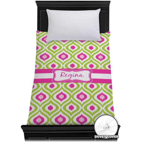 Custom Ogee Ikat Duvet Cover - Twin (Personalized)