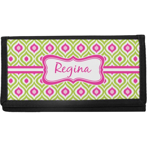 Custom Ogee Ikat Canvas Checkbook Cover (Personalized)