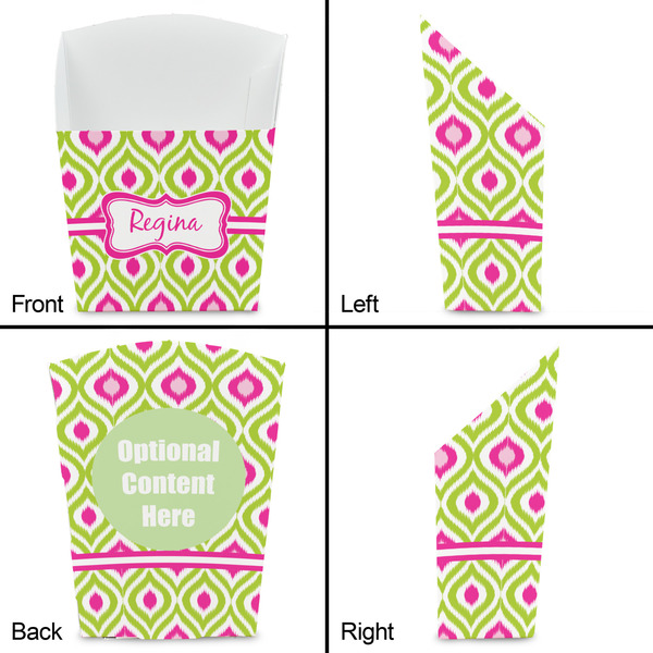 Ogee Ikat French Fry Favor Box - Front & Back View