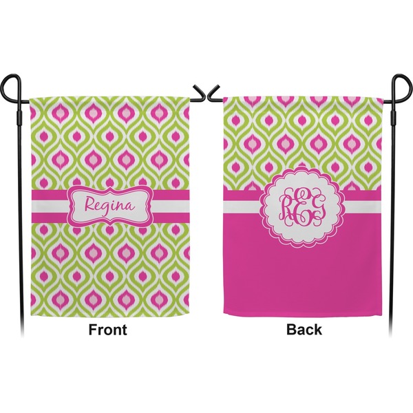 Ogee Ikat Garden Flag - Double Sided Front and Back