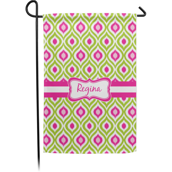 Custom Ogee Ikat Small Garden Flag - Single Sided w/ Name or Text