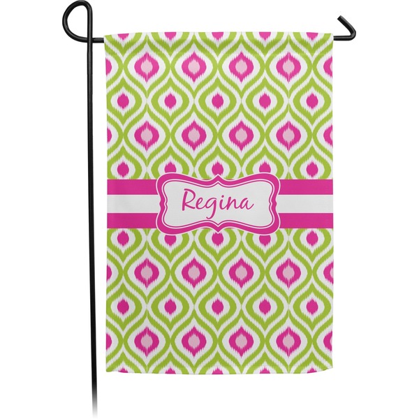 Custom Ogee Ikat Small Garden Flag - Double Sided w/ Name or Text