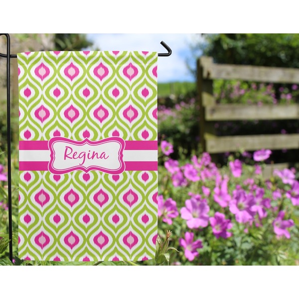 Ogee Ikat Garden Flag - Outside In Flowers