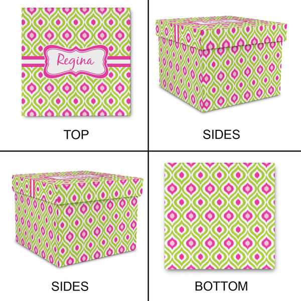 Ogee Ikat Gift Boxes with Lid - Canvas Wrapped - Large - Approval