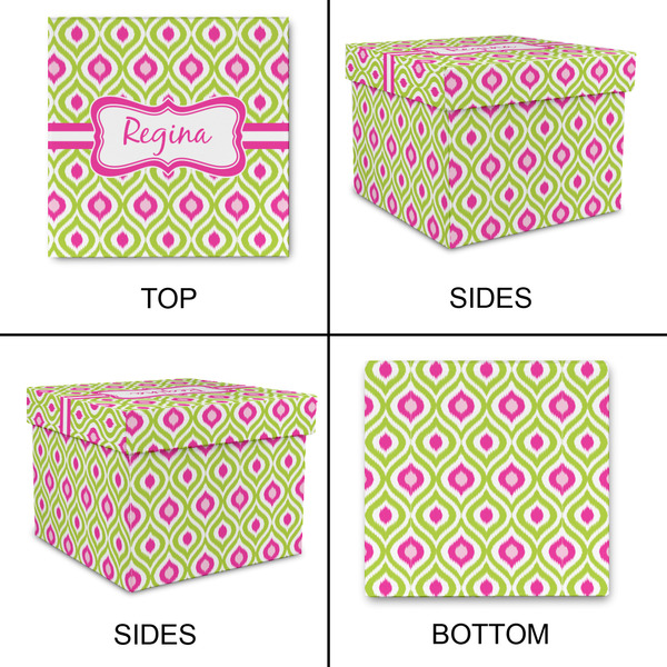 Ogee Ikat Gift Boxes with Lid - Canvas Wrapped - Small - Approval
