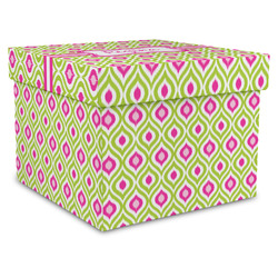 Ogee Ikat Gift Box with Lid - Canvas Wrapped - X-Large (Personalized)