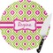 Ogee Ikat Round Glass Cutting Board - Medium (Personalized)