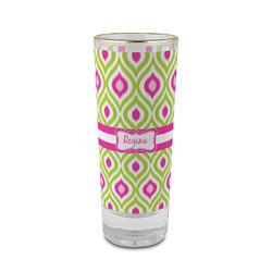 Ogee Ikat 2 oz Shot Glass -  Glass with Gold Rim - Single (Personalized)